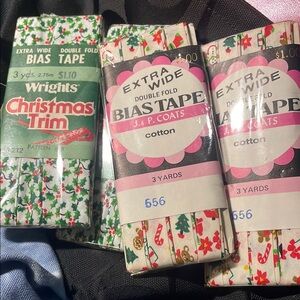 Vintage Christmas Trim Extra Wide Double Fold Bias Tape